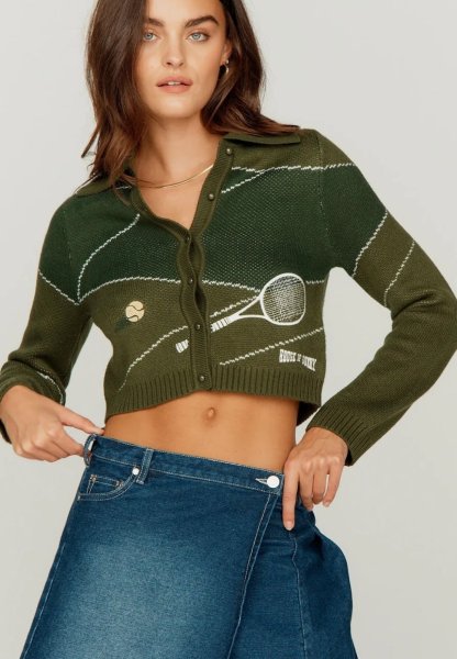 画像3: ［HOUSE OF SUNNY］COUNTRY CLUB TRIPPER  テニス刺繍ジャガードカーディガン (3)