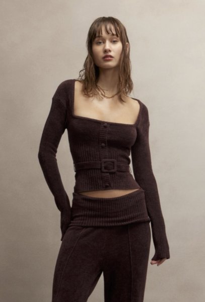 画像4: ［HOUSE OF SUNNY］ THE LOUNGE TOP  ラウンジニットトップ - Brown (4)