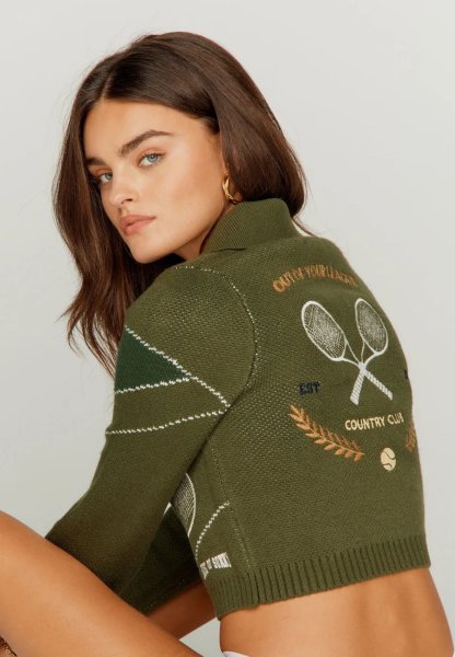 画像4: ［HOUSE OF SUNNY］COUNTRY CLUB TRIPPER  テニス刺繍ジャガードカーディガン (4)