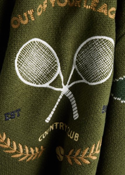 画像5: ［HOUSE OF SUNNY］COUNTRY CLUB TRIPPER  テニス刺繍ジャガードカーディガン (5)