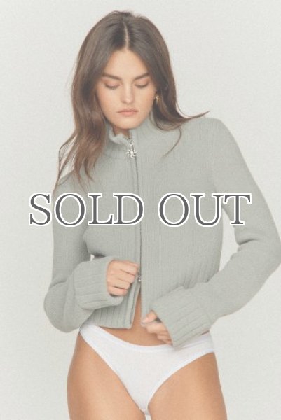 画像6: ［HOUSE OF SUNNY］Chunky Rib Peggy  ジップアップニットカーディガン - School Grey (6)