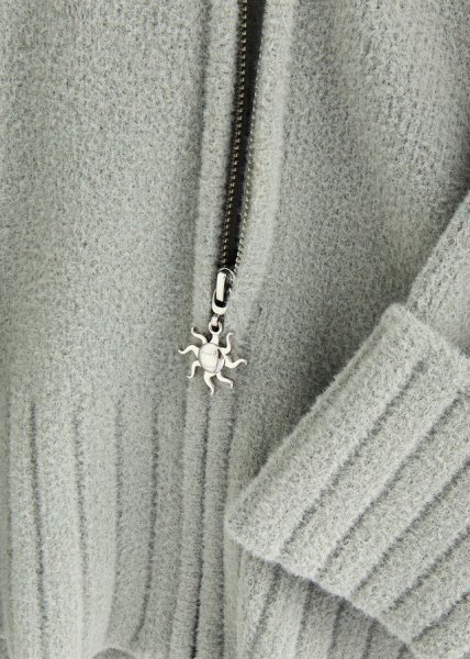 画像5: ［HOUSE OF SUNNY］Chunky Rib Peggy  ジップアップニットカーディガン - School Grey (5)