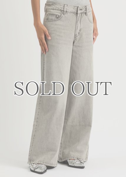 画像2: ［HOUSE OF SUNNY］13OZ  Wide Leg Denim ワイドレッグデニムパンツ - Washed Grey (2)