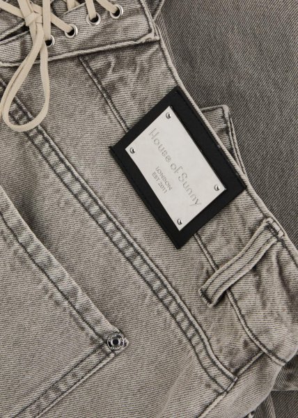 画像4: ［HOUSE OF SUNNY］13OZ  Wide Leg Denim ワイドレッグデニムパンツ - Washed Grey (4)