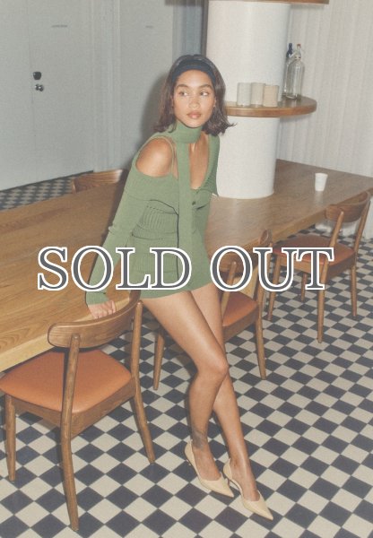 画像6: ［HOUSE OF SUNNY］One Love Off Shoulder Rib Top オフショルダーニットトップ - Pine Green (6)