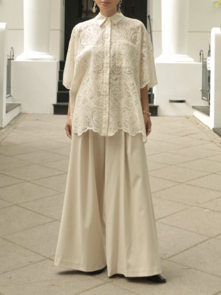 画像7: NORR - Rome Oversize Shirt  オーバーサイズレースシャツ - Ivory (7)