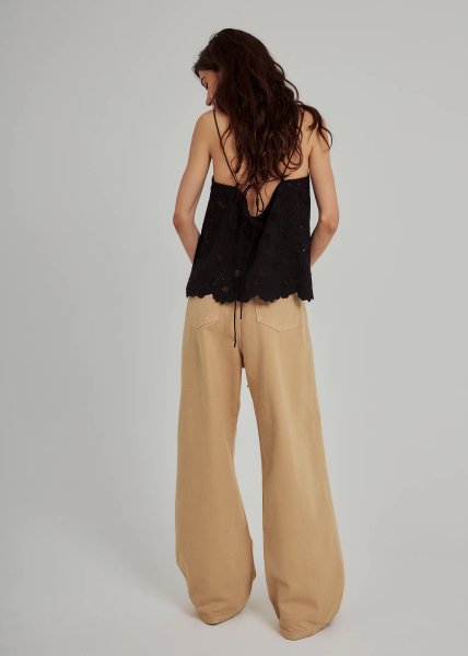 画像4: NORR - Hannali Wide Belt Jeans ワイドジーンズ - Light sand (4)