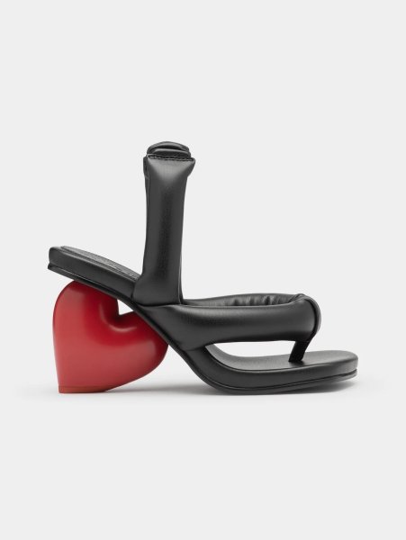画像1: YUME YUME - Love Heel サンダル - Black / Red (1)