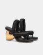 画像2: YUME YUME - Love Heel サンダル - Black Satin /Gold (2)