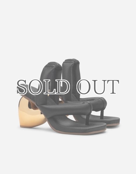 画像2: YUME YUME - Love Heel サンダル - Black Satin /Gold (2)