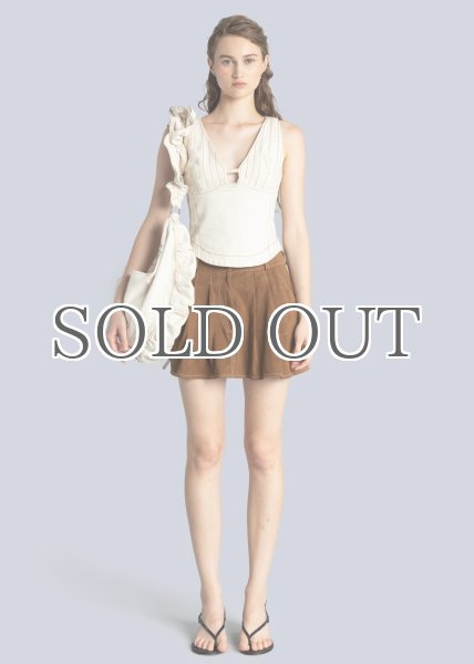 画像3: ESTHE - Ruffle Denim Crossbody Bag  クロスボディデニムバッグ - Off White (3)