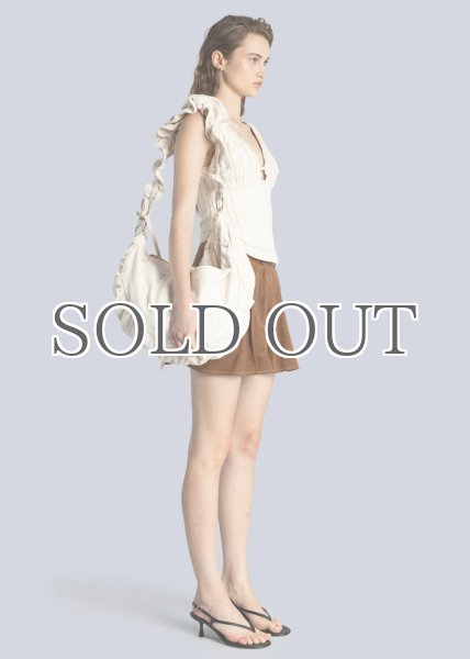 画像4: ESTHE - Ruffle Denim Crossbody Bag  クロスボディデニムバッグ - Off White (4)