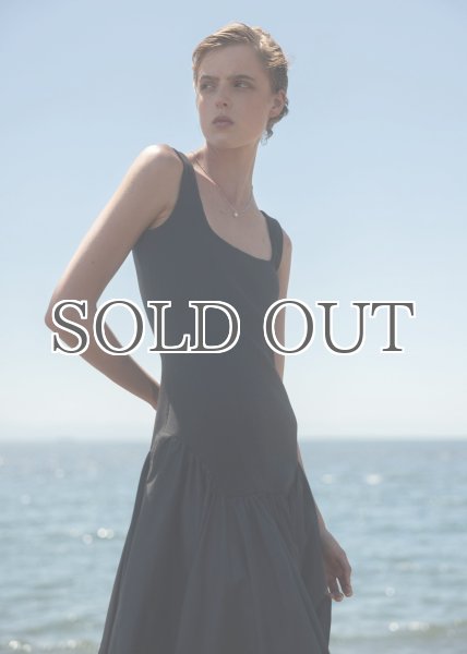 画像8: ESTHE - Ribbed Cotton-Poplin Midi Dress/異素材ミックスワンピース - Black (8)