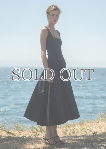 画像7: ESTHE - Ribbed Cotton-Poplin Midi Dress/異素材ミックスワンピース - Black (7)