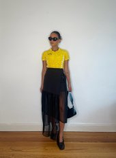 画像10: CELESTE BURGOYNE - THE RUCHED SPORTS TEE バブルスポーツTシャツ - YELLOW (10)