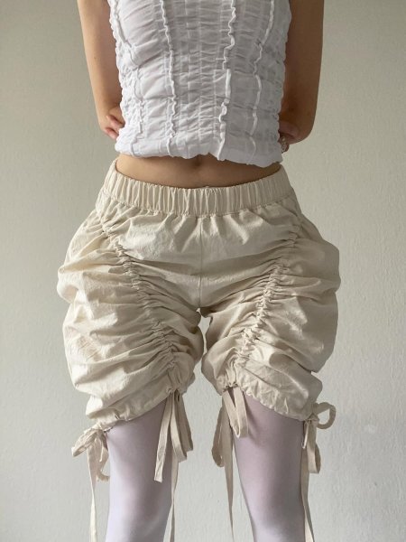 画像4: CELESTE BURGOYNE - DRAWSTRING BLOOMERS ドローストショーツ - CREAM (4)
