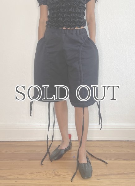 画像2: CELESTE BURGOYNE - DRAWSTRING BLOOMERS ドローストショーツ - BLACK (2)