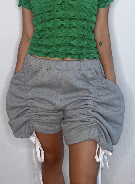 画像3: CELESTE BURGOYNE - DRAWSTRING BLOOMERS ドローストショーツ - GREY (3)