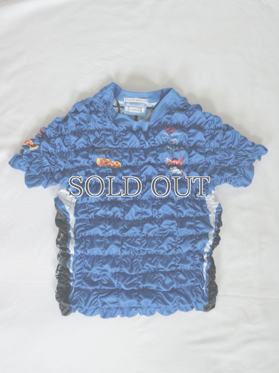画像1: CELESTE BURGOYNE - THE RUCHED SPORTS TEE バブルスポーツTシャツ - BLUE (1)