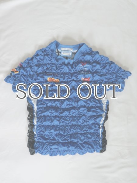 画像1: CELESTE BURGOYNE - THE RUCHED SPORTS TEE バブルスポーツTシャツ - BLUE (1)