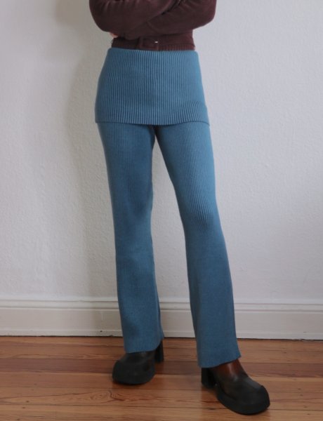 画像2: 【ANOTHER GIRL】Fold-Over Ribbed Trousers / フォールドオーバーリブパンツ (2)