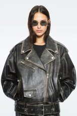 画像2: STAND STUDIO - Isobelle Biker Leather Jacket バイカーレザージャケット - Worn Black (2)