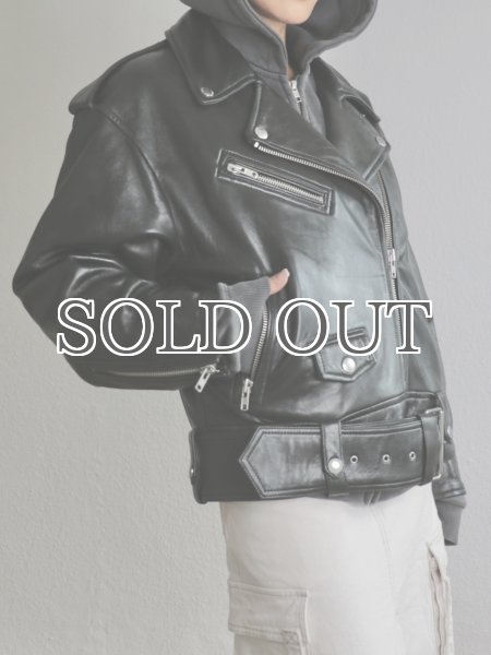 画像8: ［STAND STUDIO］ Isobelle Biker Leather Jacket バイカーレザージャケット - Black (8)