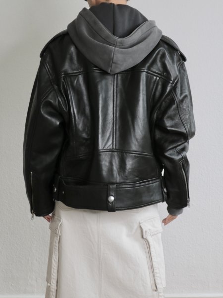 画像11: 【Pre-Order】［STAND STUDIO］ Isobelle Biker Leather Jacket バイカーレザージャケット - Black (11)