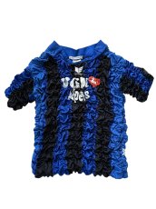 画像1: CELESTE BURGOYNE - THE RUCHED SPORTS TEE バブルスポーツTシャツ - BLUE x BLACK (1)