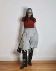 画像8: CELESTE BURGOYNE - THE RUCHED SPORTS TEE バブルスポーツTシャツ - BURGUNDY (8)