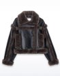 画像2: ［STAND STUDIO］Kristy Faux Shearling Jacket クロップドフェイクシアリングジャケット - Black/Dark Brown (2)