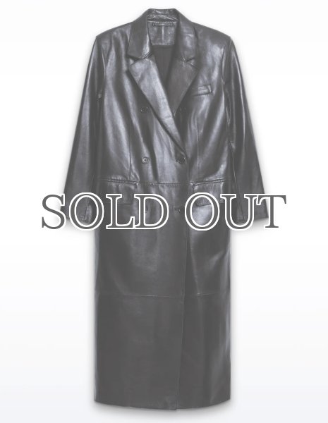 画像1: ［STAND STUDIO］Selene Leather Coat ラムレザーロングコート - Black (1)