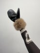 画像3: ［STAND STUDIO］Jane Mittens  ファー付きミトングローブ - Black/Natural (3)