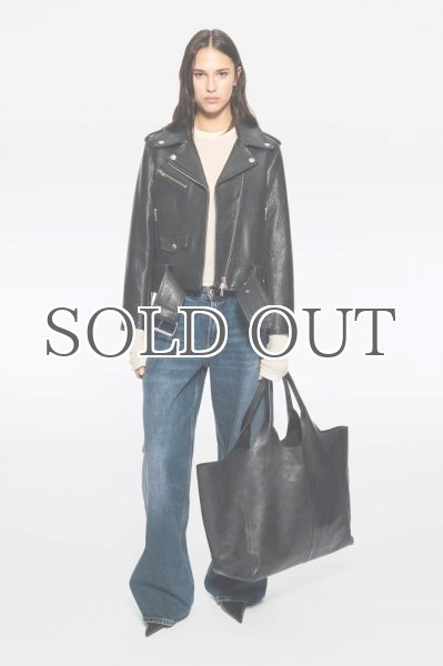 画像2: ［STAND STUDIO］Lily Leather Tote Bag 大判レザートートバッグ - Black (2)