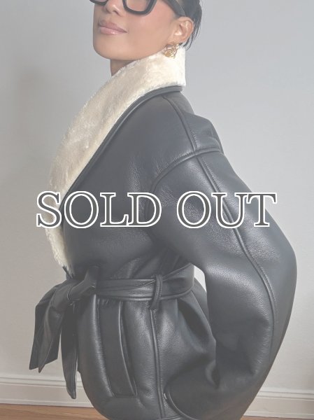 画像8: 【40%OFF】［STAND STUDIO］ Kathini Jacket フェイクシアリングジャケット - Black/Off White (8)