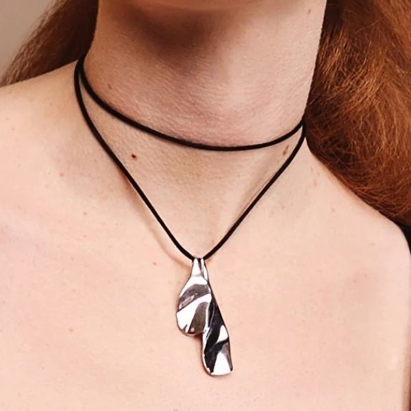 画像1: BIKO -  Margot Tie Necklace マーゴットコードネックレス - Silver (1)
