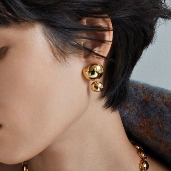 画像1: BIKO - Franca Studs - フランカ スタッズピアス - Gold (1)