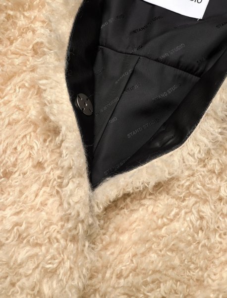 画像13: ［STAND STUDIO］Carolina Coat  カーリーエコファーコート - Off White (13)