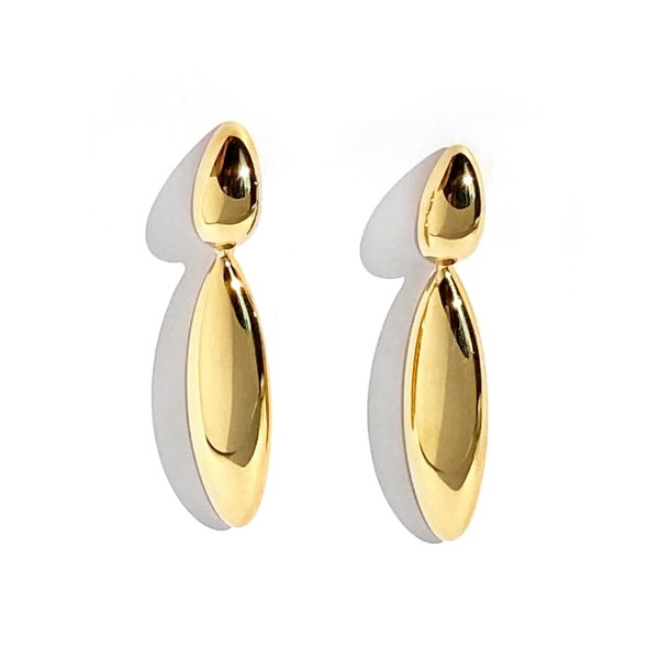 画像1: BIKO - Small Ember Drops  ドロップリンクピアス Gold / Silver (1)