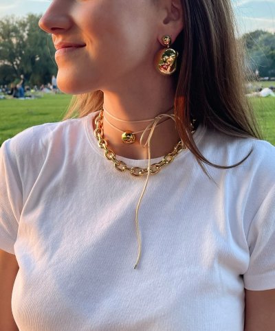 画像1: BIKO - Chloe Collar クロエ チェーンネックレス - Gold
