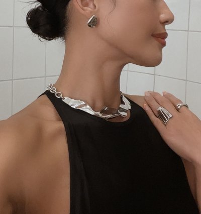 画像1: BIKO - Phoebe Collar フィービー カラーネックレス - Silver