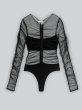 画像1: ESTHE - Fully Gathered Tulle Bodysuit ギャザーチュールボディスーツ - Black (1)