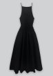 画像1: 【40%OFF】［ESTHE］Mixed Jersey Ruched Maxi Dress 異素材ミックスドレス- Black (1)