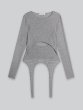 画像1: ［ESTHE］Layered Cut-Out Jersey Top  レイヤードカットアウトトップ - Grey (1)