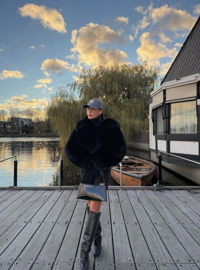 画像3: ［STAND STUDIO］Samara Faux Fox-Fur Jacket エコフォックスファージャケット - Black