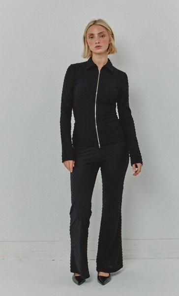 画像10: 【ANOTHER GIRL】Textured 2-Way Zip Top / テクスチャー ジップアップトップ (10)