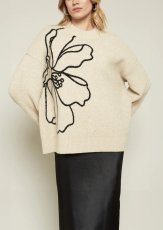 画像11: 【ANOTHER GIRL】Cream Floral Intarsia Oversized Jumper / オーバーサイズニットトップ (11)