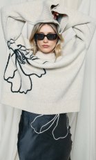 画像10: 【ANOTHER GIRL】Cream Floral Intarsia Oversized Jumper / オーバーサイズニットトップ (10)