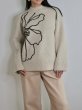 画像3: 【ANOTHER GIRL】Cream Floral Intarsia Oversized Jumper / オーバーサイズニットトップ (3)
