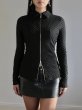画像1: 【ANOTHER GIRL】Textured 2-Way Zip Top / テクスチャー ジップアップトップ (1)